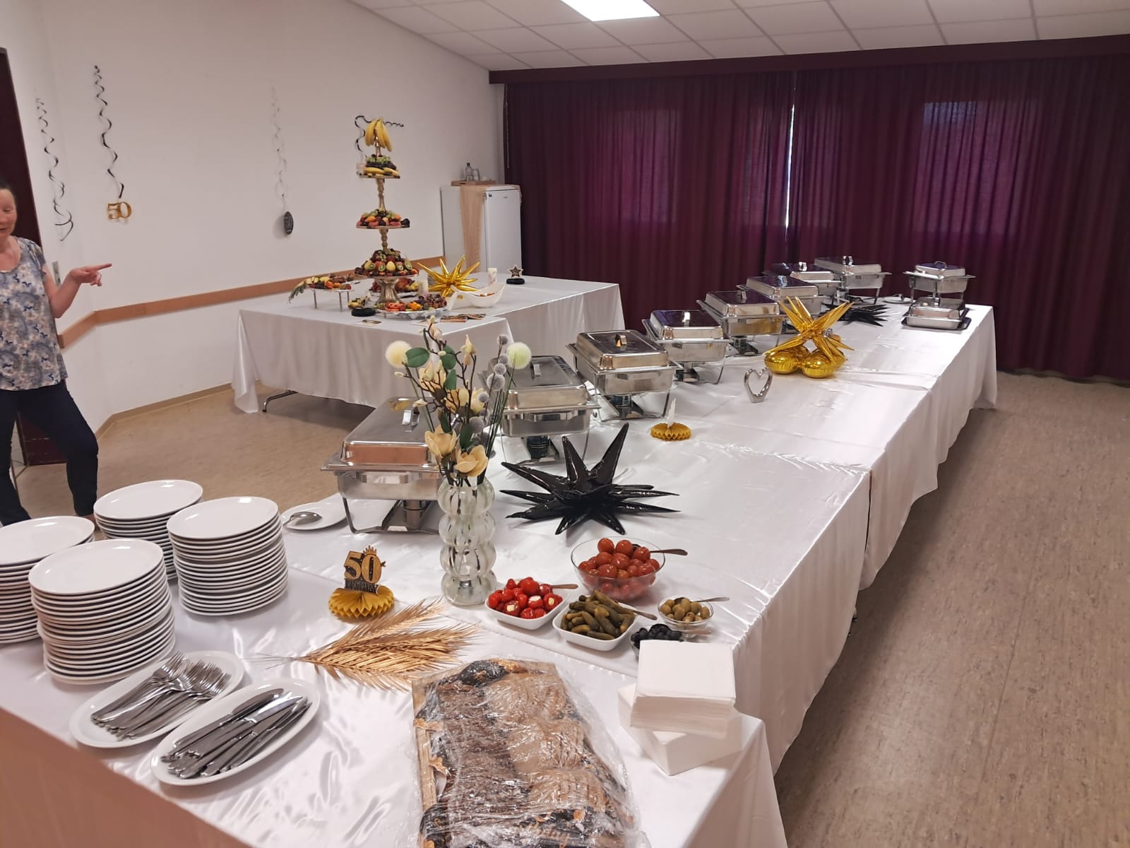 Buffet-Aufbau für 50. Geburtstag