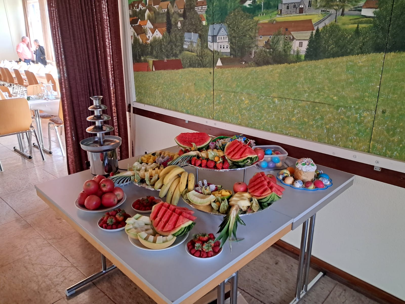 Obst-Buffet mit Schokoladenbrunnen
